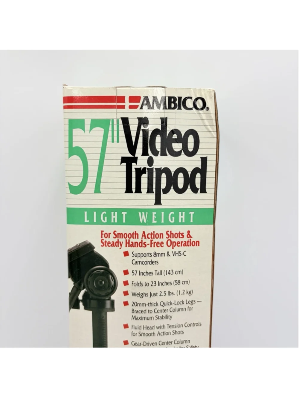 AMBICO V-0598 Camcorder Kit 57” TRIPOD V-0554 Carry Bag NEW Sealed